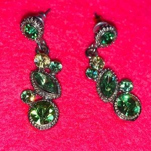 Lime Green Crystal Earrings